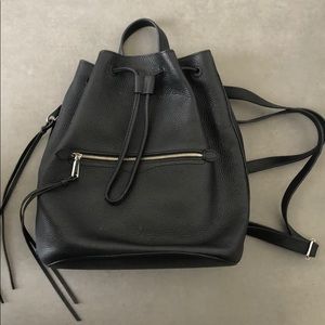 Black leather backpack